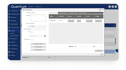 tooling and equipment checks
