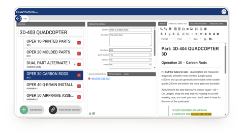 product and process setup