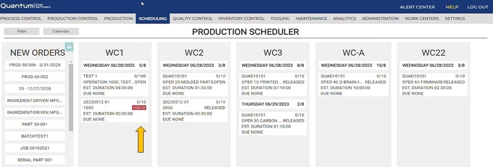 Scheduler - hold order