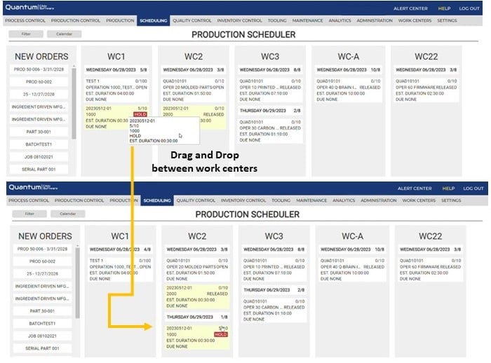 drag and drop work+orders